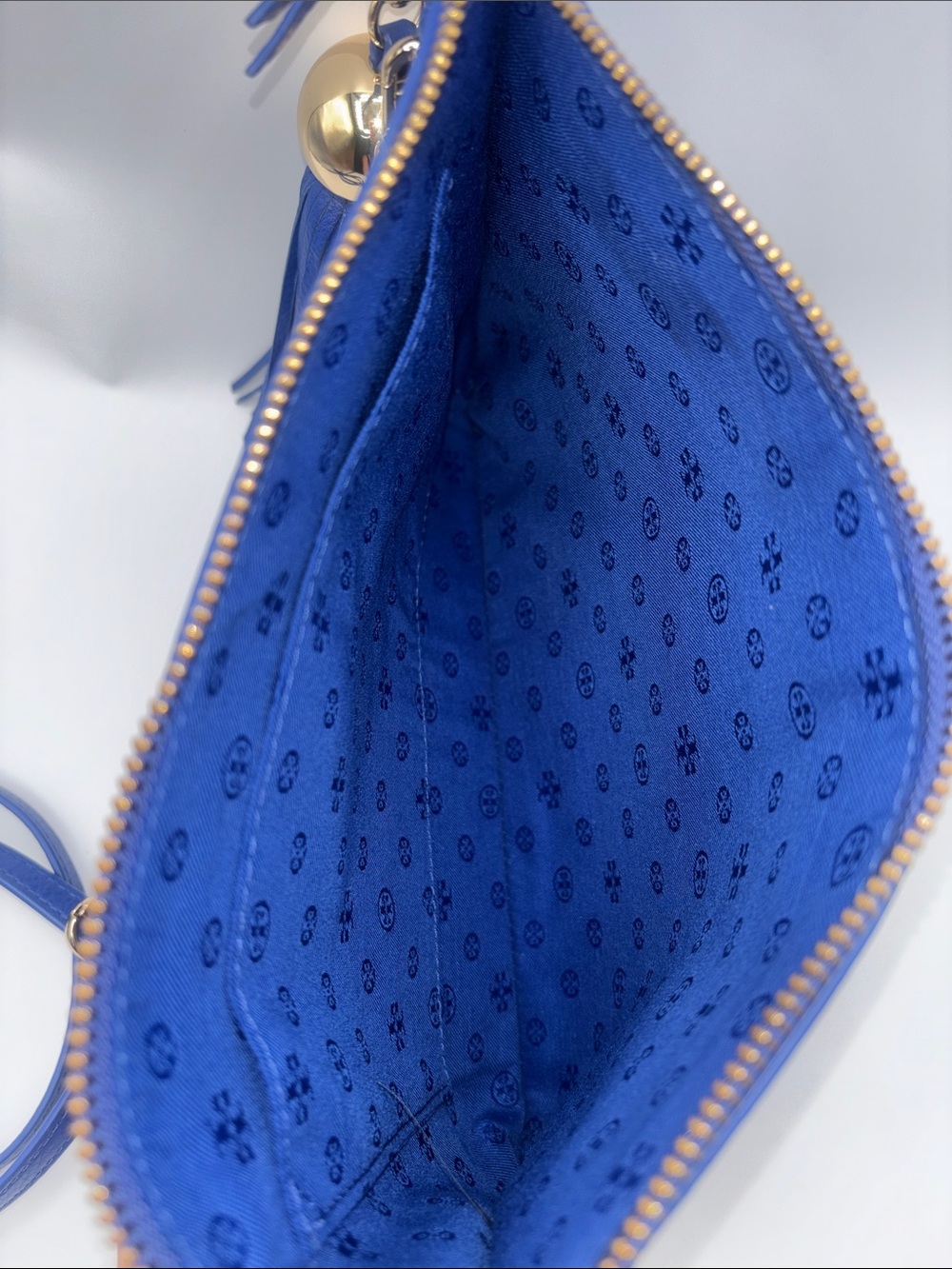 Tory Burch Royal Blue Leather Crossbody with Tassel Charm - Picture 7 of 10
